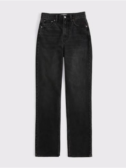 Abercrombie Ultra High Rise 90s Straight Black Jean